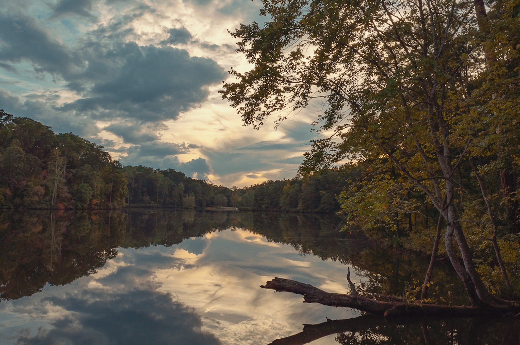 alt=Photo of Lake Haigler at dusk