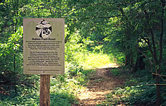 Photo of History Walk sign placed at the Anne Springs Close Greenway