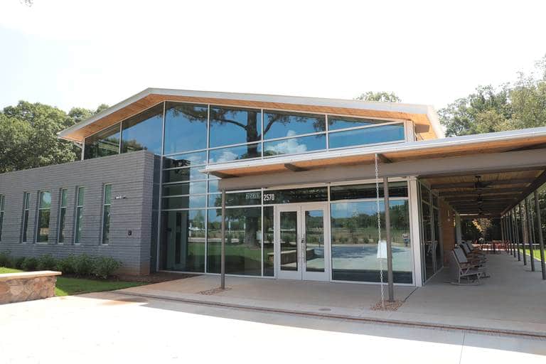 alt=Photo of the Anne Springs Close Greenway's Greenway Gateway building