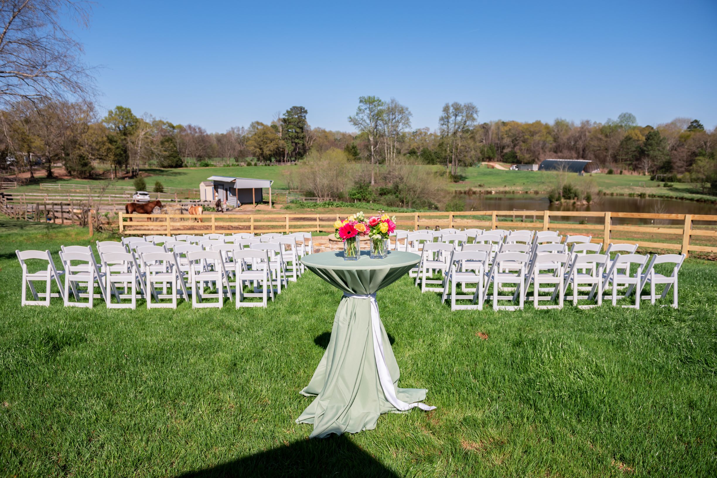 Wedding at Horse Stables at Anne Springs Close Greenway