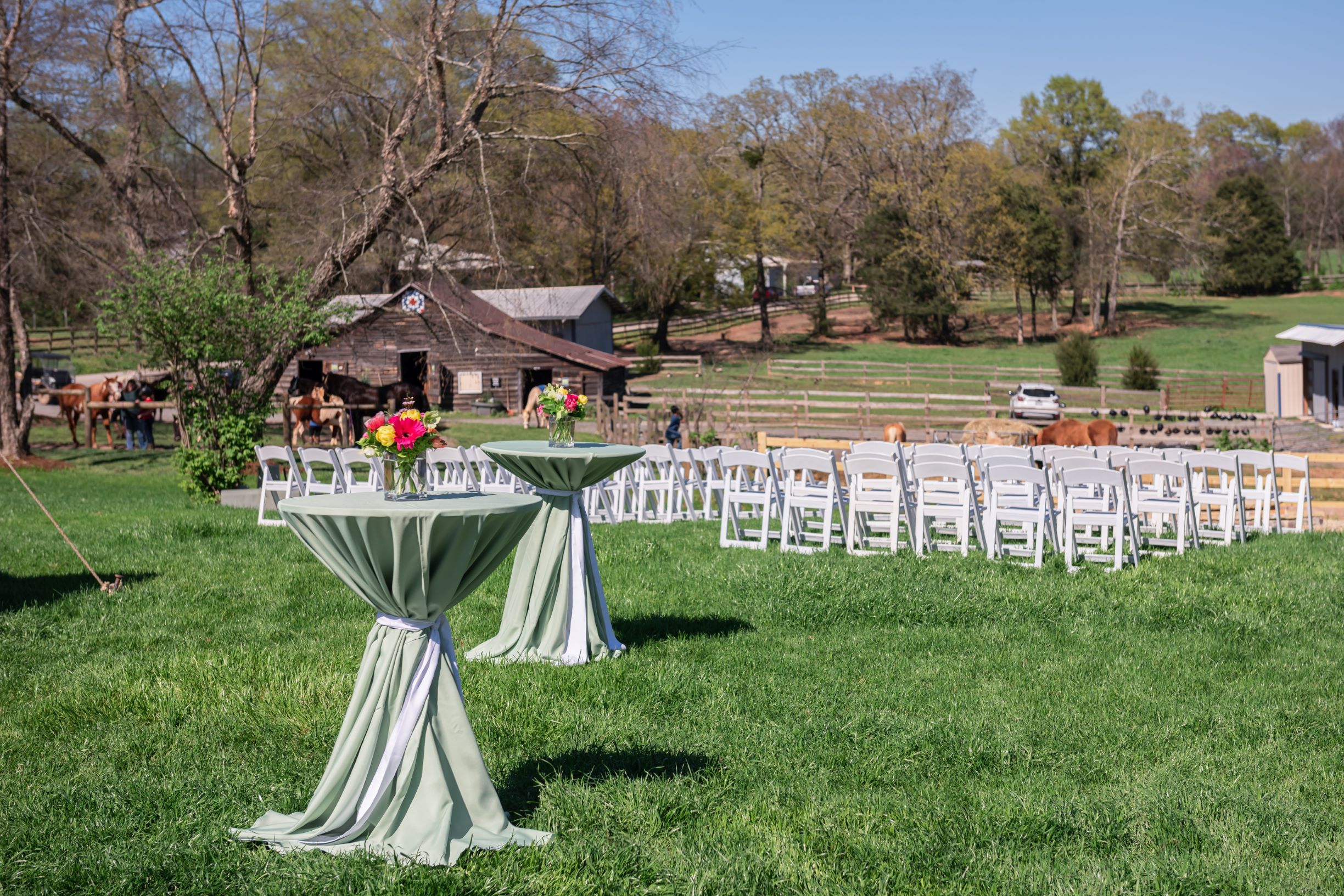 Wedding at Horse Stables at Anne Springs Close Greenway