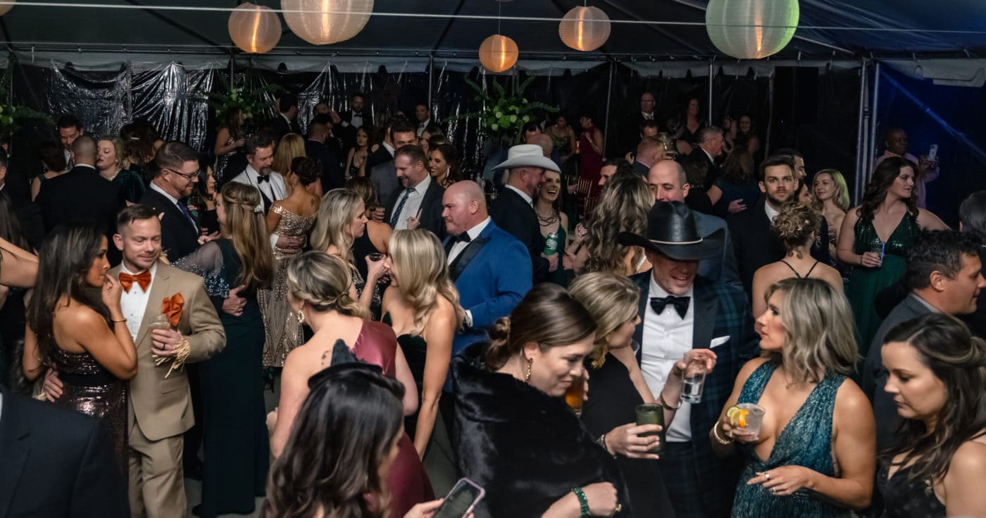 Photo of guests dancing at the Anne Springs Close Greenway's Green Gala