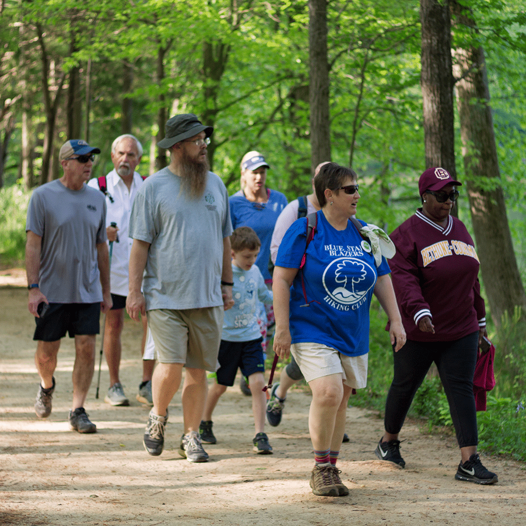 alt=Photo of the Blue Star Blazers, the Anne Springs Close Greenway's Hiking Club