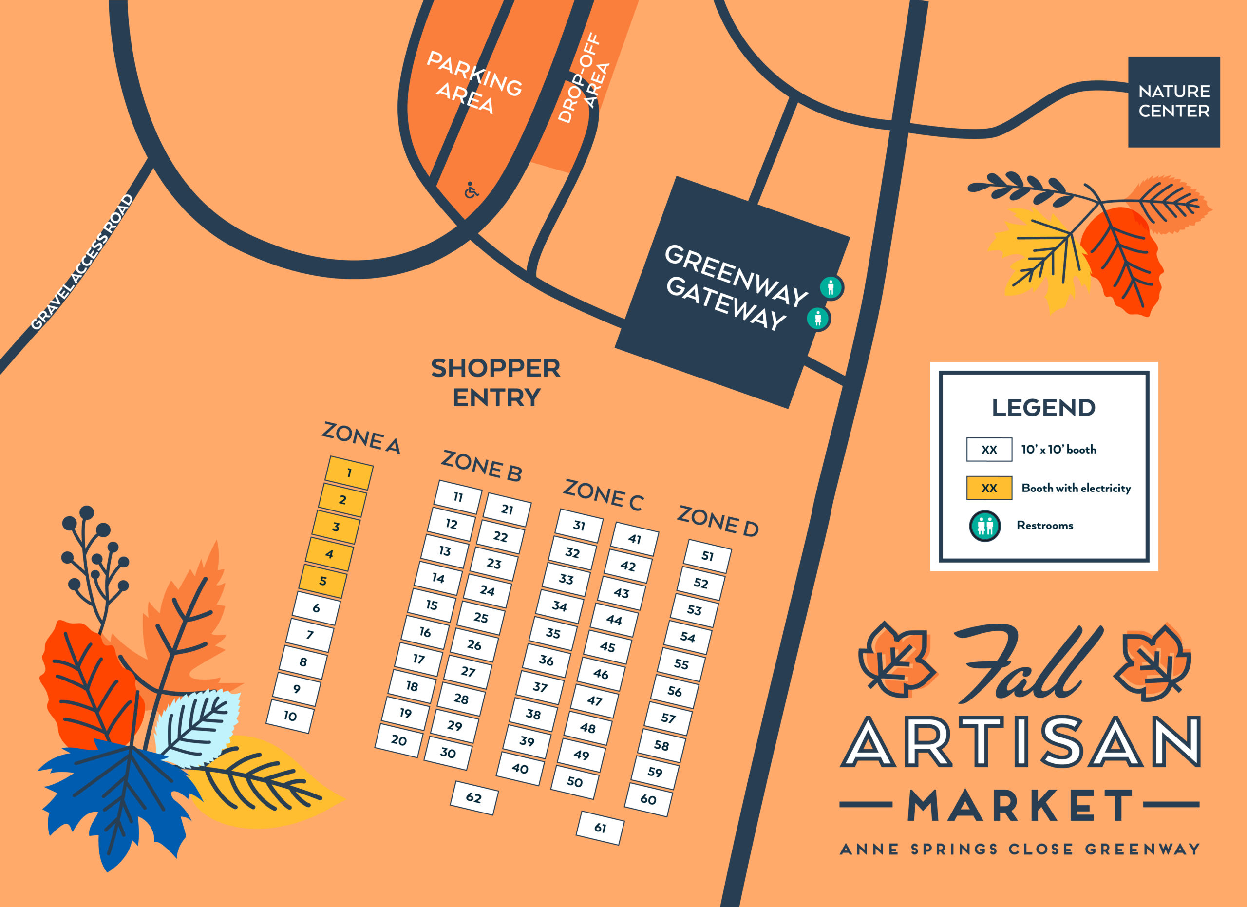Fall Artisan Market Vendor Map