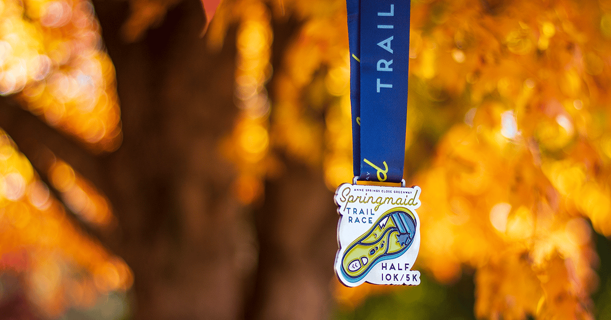 alt=Photo of a Springmaid Trail Race Medal