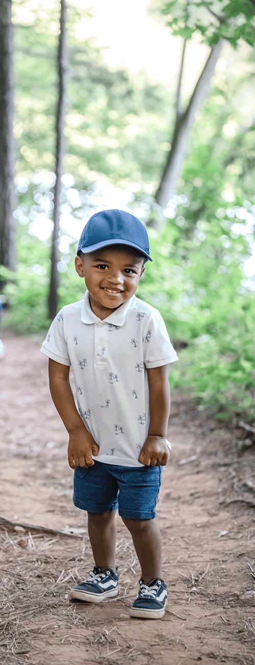 Boy Smiles at Anne Springs Close Greenway alt=Boy Smiles at Anne Springs Close Greenway