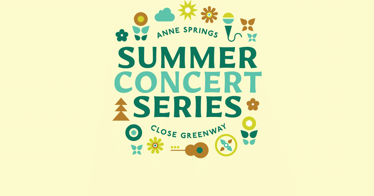 alt=Summer Concert Series logo for the Anne Springs Close Greenway
