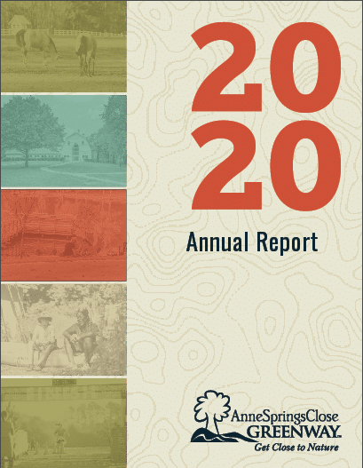 alt=Cover for Anne Springs Close Greenway's 2020 Annual Report