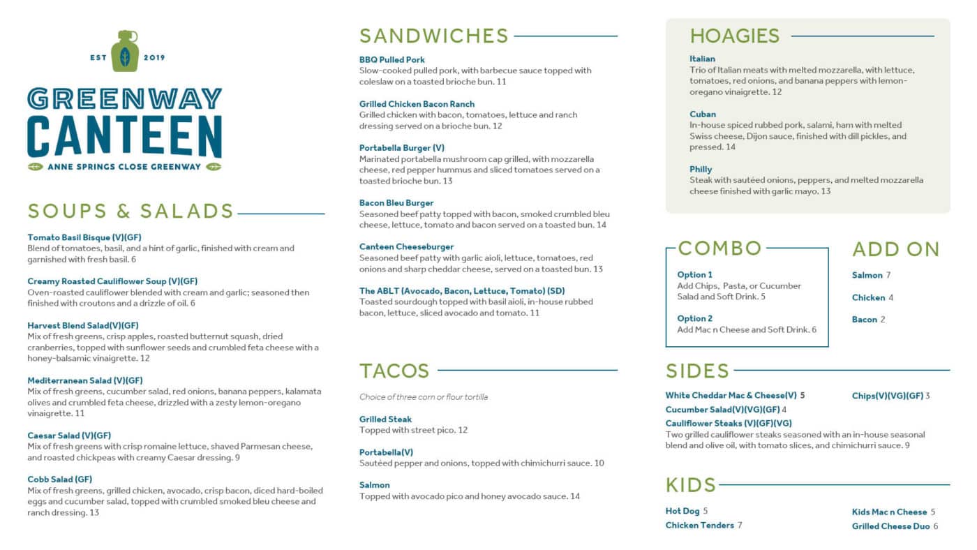 ASCG Canteen Menu TV Nov24 | Anne Springs Close Greenway