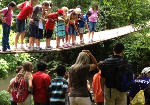 bridge, learn, outdoor academy, camp, kids